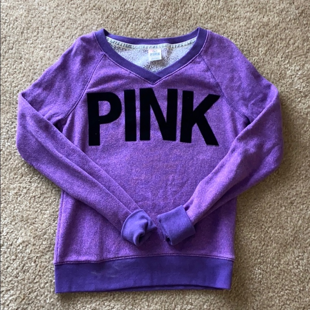 VS Pink Purple V-neck Pullover